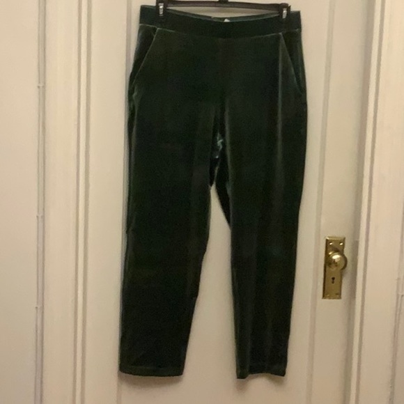 LOFT Pants - NWT Loft velvet pull on green pants.